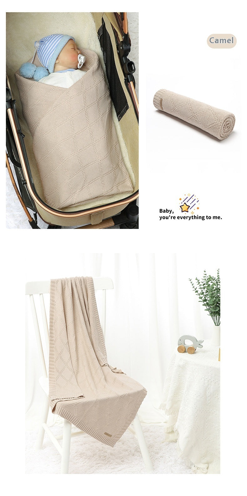 LuxeCotton Baby Blanket – Comfort Wrapped in Elegance