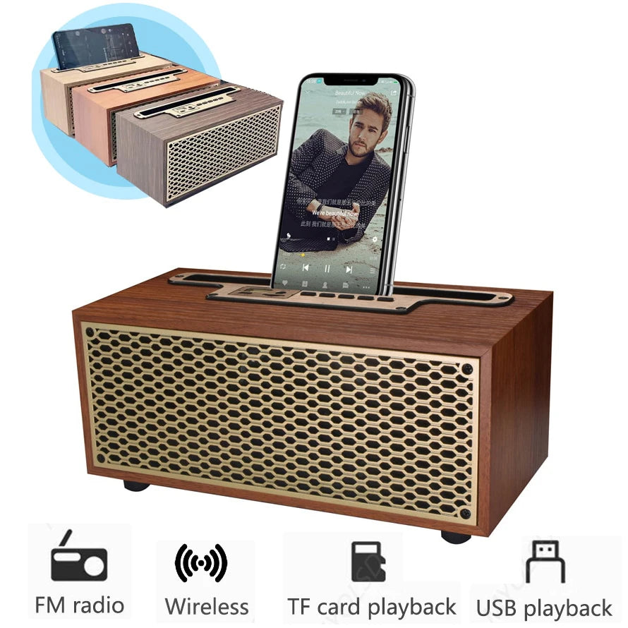 Vintage Wood Grain Bluetooth Speaker – Old-School Luxury with a Modern Twist